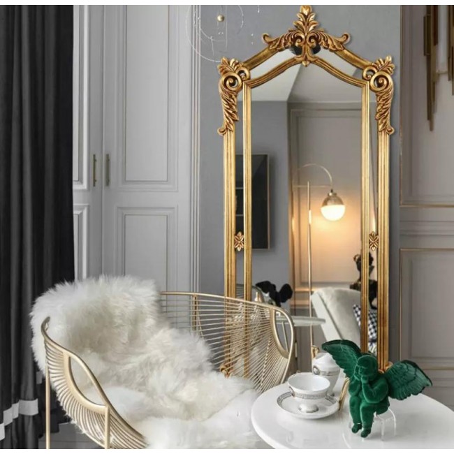 مرايا ارضيه باطار معدن مزخرف بلمسات اوربيه كلاسيكيه L9219