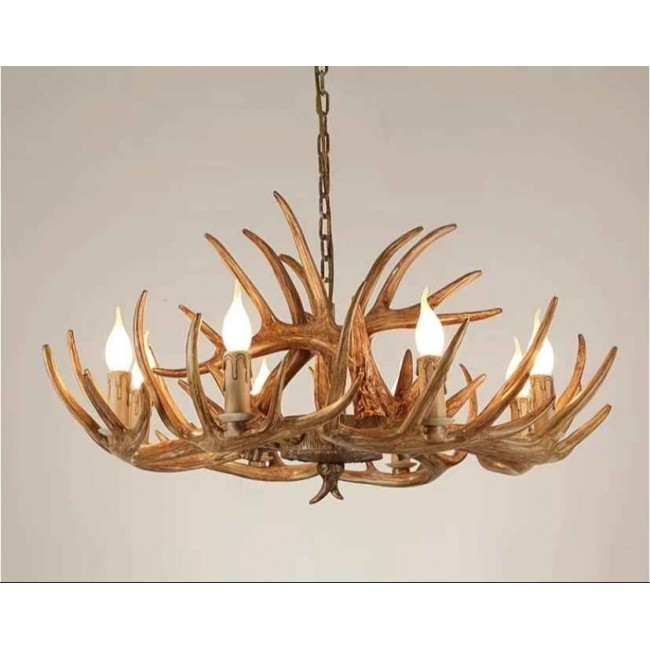 وحده اضاءه سقفيه بطابع ريفي تصميم شكل قرون الوعل 8 اضاءات  9403