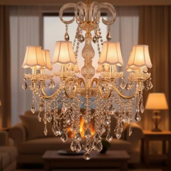 وحده اضاءه كريستاليه سقفيه 8مصابيح بستايل فكتوري ملكي9402 وحده اضاءه كريستاليه سقفيه 8مصابيح بستايل فكتوري ملكي9402