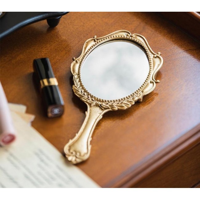 مرايا يد ذهبية  بتصميم كلاسيكي ومزخرف 9289