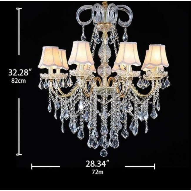 وحده اضاءه كريستاليه سقفيه 8مصابيح بستايل فكتوري ملكي9402