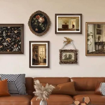 طقم لوحات فنيه  كلاسيكية ذات طابع ريفي فرنسيL9263