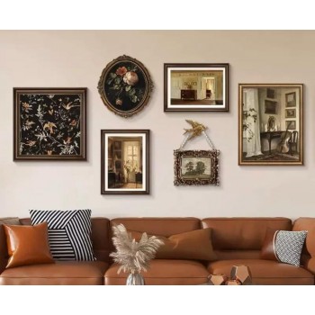طقم لوحات فنيه  كلاسيكية ذات طابع ريفي فرنسيL9263
