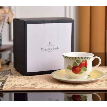 طقم كوب شاي وصحن من سيراميك على الطراز الفرنسي 9064 طقم كوب شاي وصحن من سيراميك على الطراز الفرنسي 9064