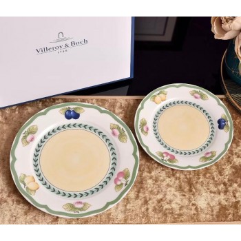 طقم صحن سيراميك يتميز بحافة خضراء صدفيّة مزخرفة ورسومات فواكه9066 طقم صحن سيراميك يتميز بحافة خضراء صدفيّة مزخرفة ورسومات فواكه9066