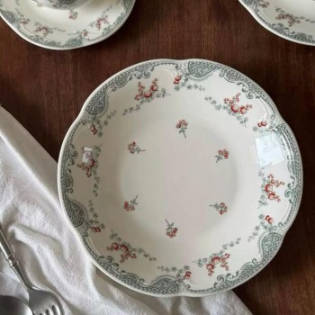 صحن سراميك فاخر مزخرفه بنقوش ناعمه بتصميم اوربي 9019 صحن سراميك فاخر مزخرفه بنقوش ناعمه بتصميم اوربي 9019