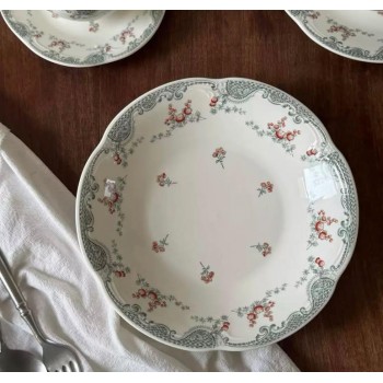 صحن سراميك فاخر مزخرفه بنقوش ناعمه بتصميم اوربي 9019 صحن سراميك فاخر مزخرفه بنقوش ناعمه بتصميم اوربي 9019