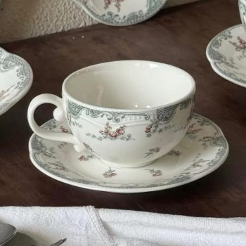 كوب قهوه وصحن من سيراميك بتصميم اوربي مميز 9016 كوب قهوه وصحن من سيراميك بتصميم اوربي مميز 9016