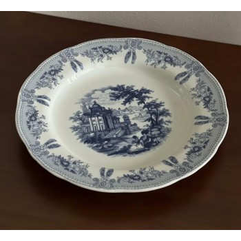 صحن سراميك فاخر بزخارف زرقاء  ريفيه كلاسيكي 9334