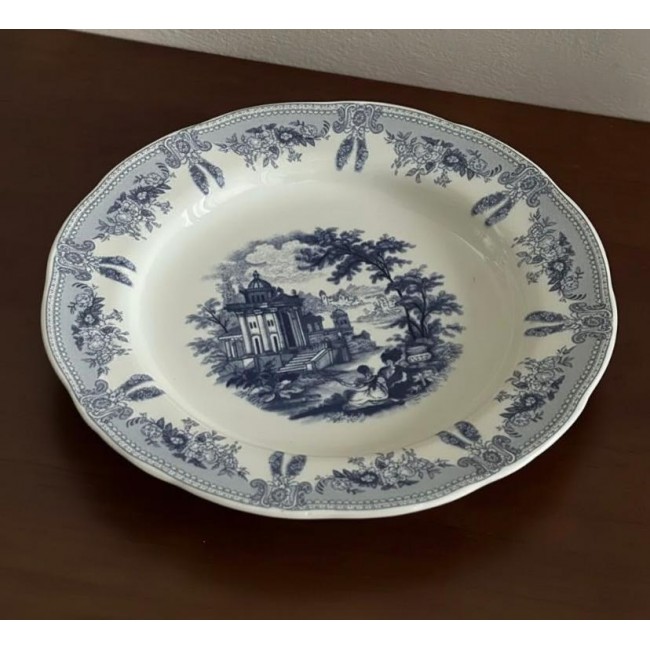 صحن سراميك فاخر بزخارف زرقاء  ريفيه كلاسيكي 9334