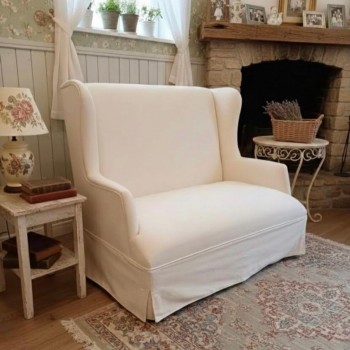 كنب لشخصين بتصميم اوربي فاخر من القماش و الخشب عالي الجوده L8398