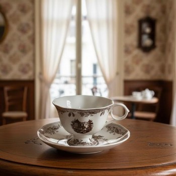 كوب شاي وصحن سراميك بنقوش ريفيه كلاسيكيه 9336 كوب شاي وصحن سراميك بنقوش ريفيه كلاسيكيه 9336