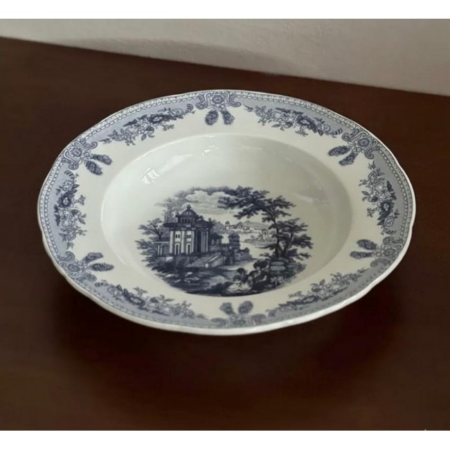 صحن سيراميك  عميق بنقوش زرقاء ريفيه كلاسيك 9333