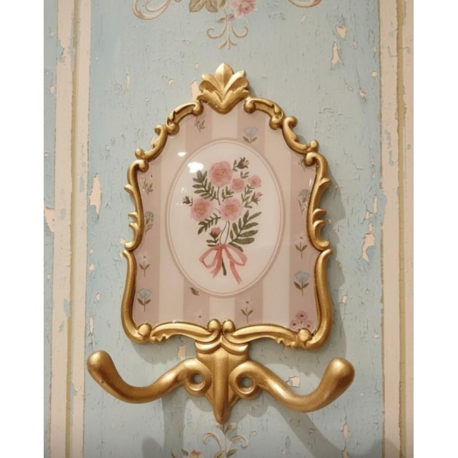 علاق جداري مزخرف بالزهور الذهبية بطراز اوربي 9310