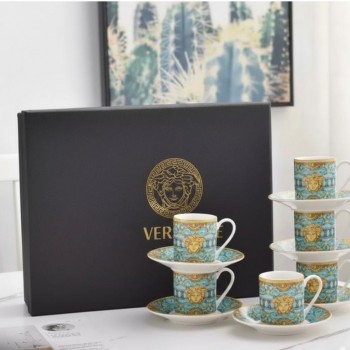 طقم كوب تركيه وصحن من سراميك بتفاصيل اوربيه من براند فرزاشي  12قطعه9032 