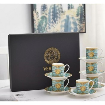 طقم كوب تركيه وصحن من سراميك بتفاصيل اوربيه من براند فرزاشي  12قطعه9032 