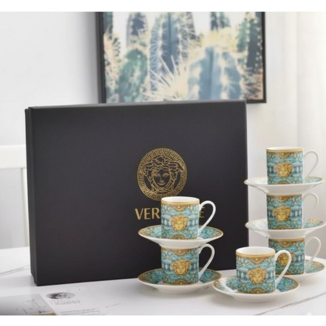 طقم كوب تركيه وصحن من سراميك بتفاصيل اوربيه من براند فرزاشي  12قطعه9032 