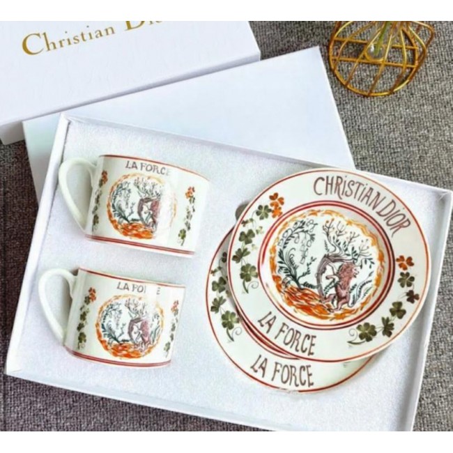 طقم كوب وصحن  سراميك علي الجوده والاناقه من ديور عدد 2 قطعه 9041