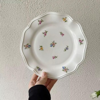 صحن سيراميك بزخارف الزهور الريفيه الانيقه 9029