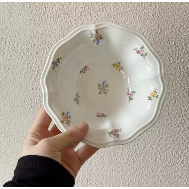 صحن عميق من السراميك بنقوش ريفيه كلاسيكيه9025