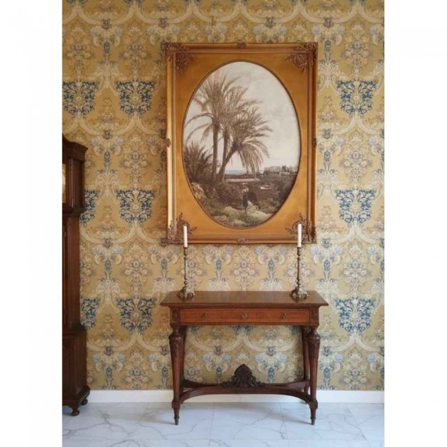 لوحه فنيه كانفس مطبوع بإطار  مزخرف بتصميم اوربي كلاسيك فاخر 9264