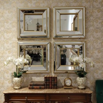 طقم مرايا جداري بتصميم عصري انيق عد 4 قطع 9221 