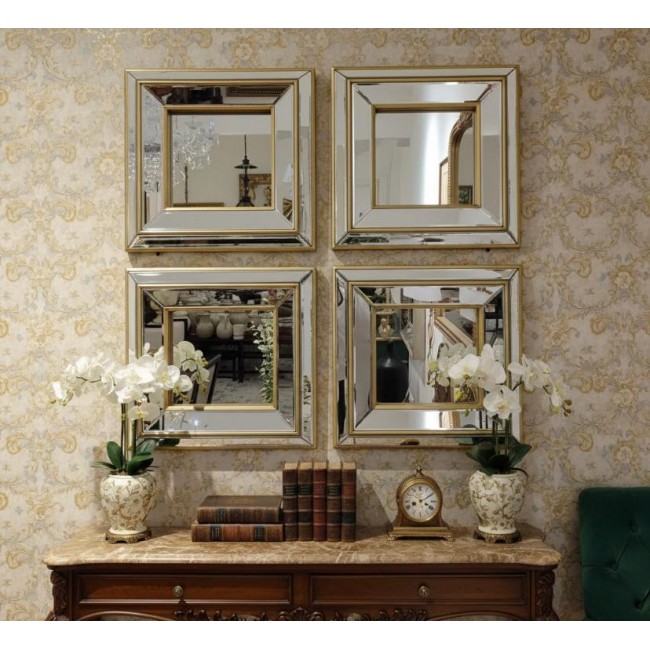 طقم مرايا جداري بتصميم عصري انيق عد 4 قطع 9221 