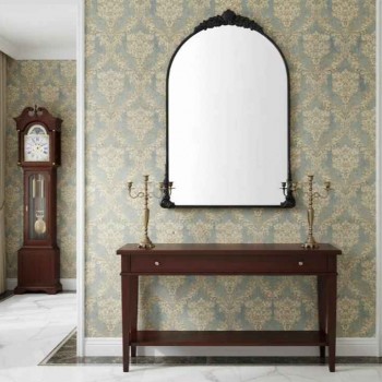 مرايا جداري باطار معدن اسود بلمسات فرنسيه كلاسيكيه 9297