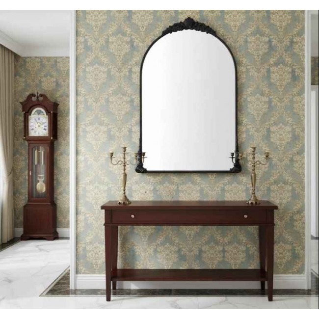 مرايا جداري باطار معدن اسود بلمسات فرنسيه كلاسيكيه 9297