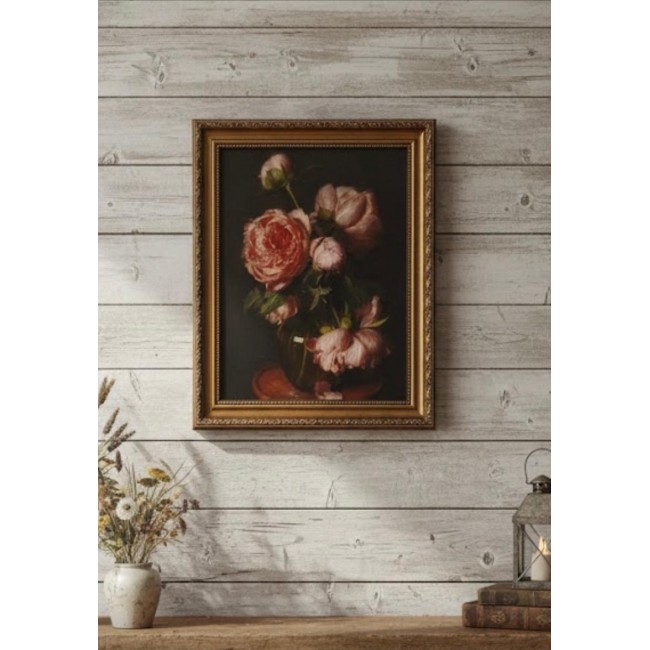 لوحه فنيه جداريه مطبوع  كانفس باطار مزخرف كلاسيكي متوفر ب3 احجام مختلفه7322