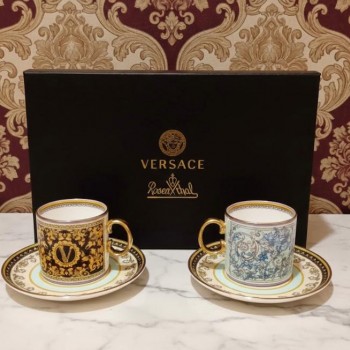 طقم كوب وصحن اسبرسو سراميك من فيرساتشي عدد4 قطع 9030 طقم كوب وصحن اسبرسو سراميك من فيرساتشي عدد4 قطع 9030