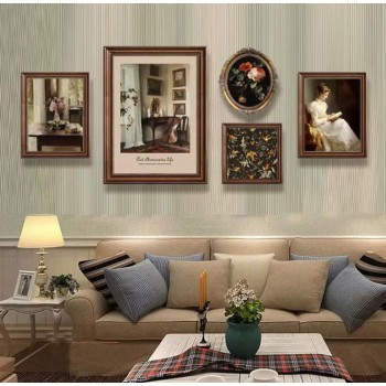 طقم لوحات جداريه بتصميم اوربي بلمسات فكتوريه العدد 5 قطع 8673