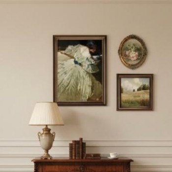 طقم لوحات جداريه فنيه كلاسيكيه العدد 3قطع 8678