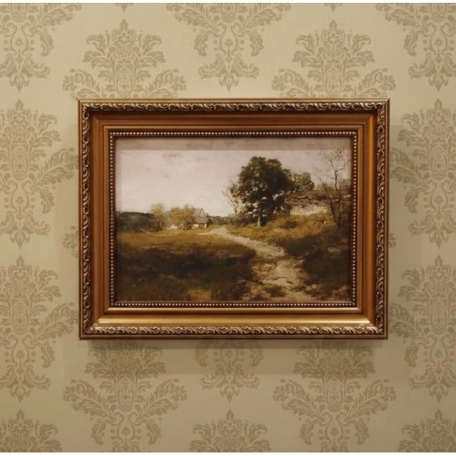 لوحه فنيه جداري مطبوع  كانفس  باطار خشبي مزخرف بلمسات اوربيه متوفر ب3 احجام مختلفه  L7323