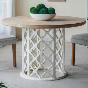 طاوله طعام مصنوعه من الخشب الطبيعي بلمسات الريفي الفرنسي الانيق 7984