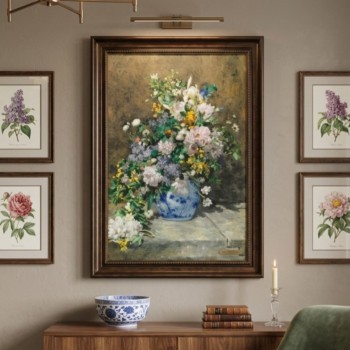 لوحه جداري كا نفس باطار خشبي مثالية لعشاق الفن الكلاسيكيL8674