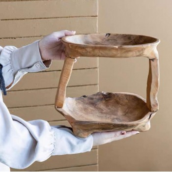 حامل المصنوع يدوياً من خشب الطبيعي تتميز هذه القطعة بتصميمها المكون من طبقتين8505 حامل المصنوع يدوياً من خشب الطبيعي تتميز هذه القطعة بتصميمها المكون من طبقتين8505