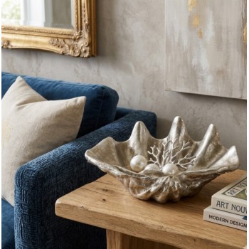 صينيه بتصميم صدف مزخرف مستوحى من اعماق البحار L8443