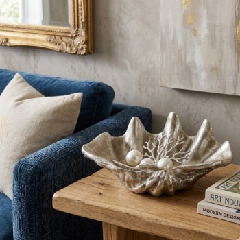 صينيه بتصميم صدف مزخرف مستوحى من اعماق البحار L8443