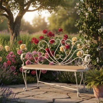 كرسي للحديقه من المعدن المشغول يدويا على الطراز الريف الفرنسي L8538 كرسي للحديقه من المعدن المشغول يدويا على الطراز الريف الفرنسي L8538