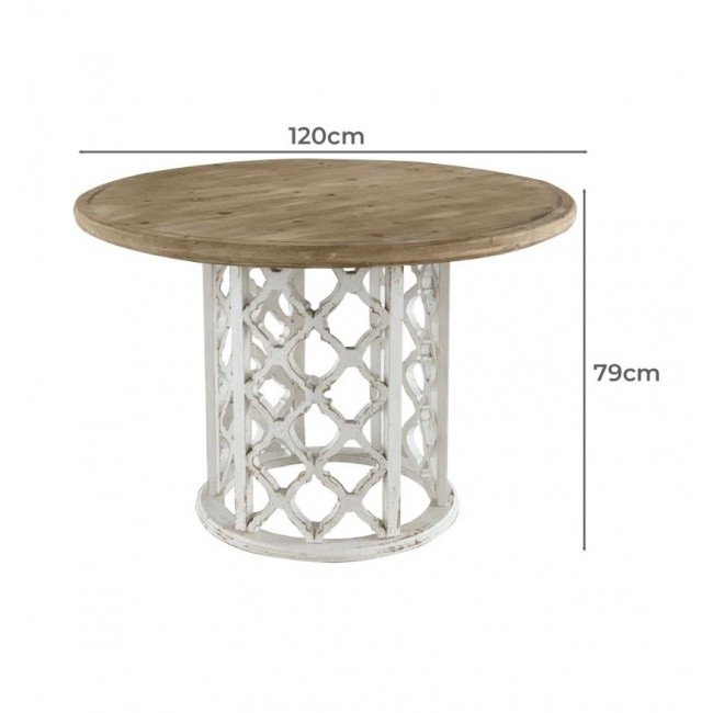 طاوله طعام مصنوعه من الخشب الطبيعي بلمسات الريفي الفرنسي الانيق 7984