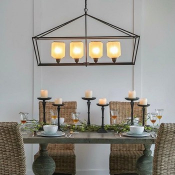 وحده اضاءه سقفيه بتصميم فانوس ريفي عصري 8466