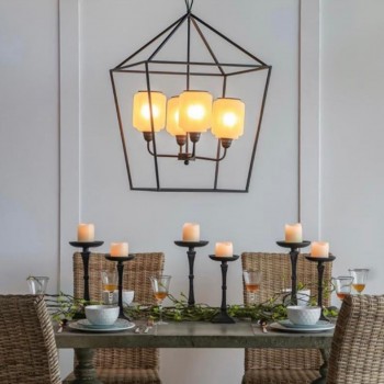 وحده اضاءه سقفيه بتصميم هندسي بلمسات ريفيه ساحره 8465