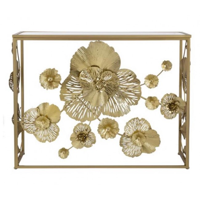 كونسول جداري مثالي لديكور المنزل مصنوع من المعدن بسطح مرايا مزينه بنقوش زهريه ثلاثية الابعاد 8424 كونسول جداري مثالي لديكور المنزل مصنوع من المعدن بسطح مرايا مزينه بنقوش زهريه ثلاثية الابعاد 8424