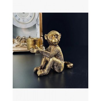 شمعدان ذهبي من الرتنج بشكل قرد 8495