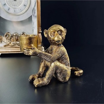 شمعدان ذهبي من الرتنج بشكل قرد 8495 شمعدان ذهبي من الرتنج بشكل قرد 8495