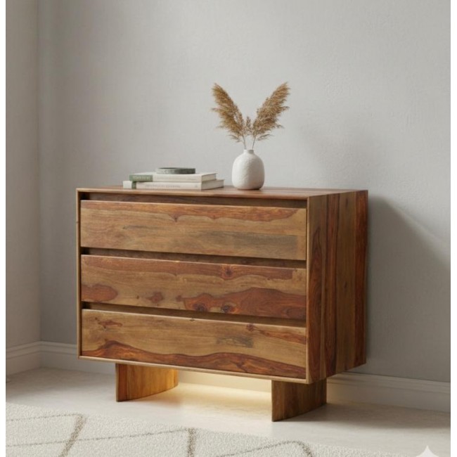 كونسول جداري مصنوع من الخشب الطبيعي بلمسات اوربيه ريفيه L8480