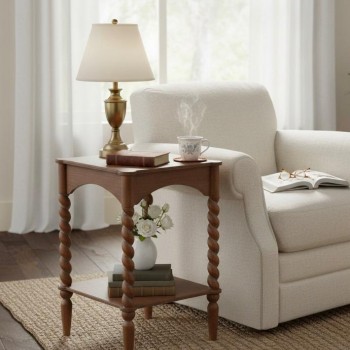 طاوله جانبيه من خشب المانجو بتصميم كلاسيك اوربي 8611