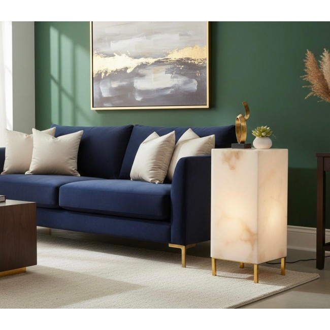 وحده اضاءه بتصميم طاوله رخامي انيق يجمه بين الجمال الرخامي والخطوط الهندسيه مع الارجل الذهبيه 8472