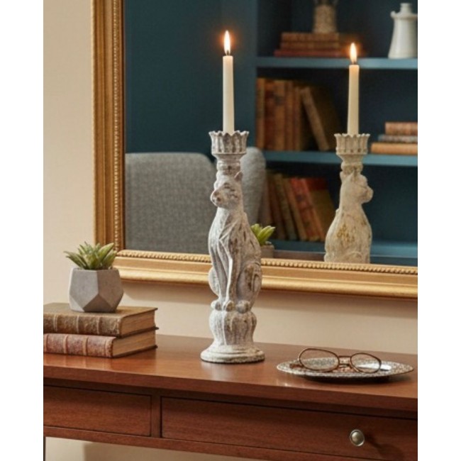 شمعدان بتصميم قط بلمسه عتيقه L8570